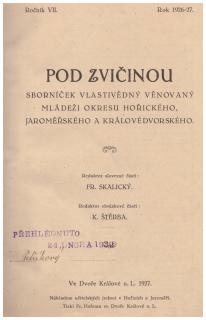 Pod Zvičinou. Ročník VII. 1926-1927