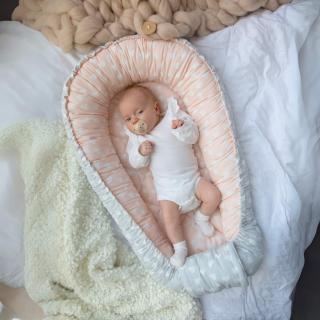 Honey české oboustranné hnízdečko pro miminko Love Silver-Rose