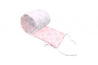 Mango český hladký mantinel do postýlky 360cm Foxy Silver-Rose