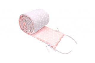 Mango český hladký mantinel do postýlky 360cm Love Silver-Rose