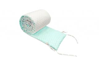 Mango český hladký mantinel do postýlky 360cm Polka Dot Silver-Mint