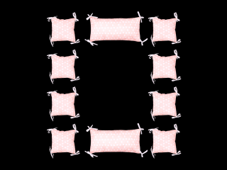 Muskat český polštářkový mantinel do postýlky 360cm Love Silver-Rose