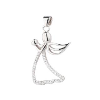 Emporial stříbrný rhodiovaný náhrdelník Anděl strážný HA-GP42