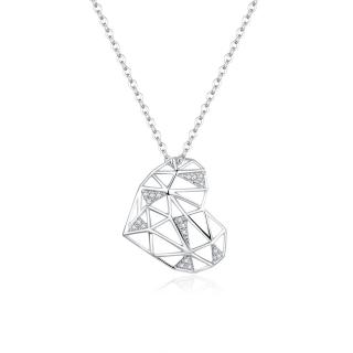 Royal Fashion náhrdelník Třpytivé geometrické srdce SCN364