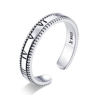 Royal Fashion nastavitelný prsten Římské číslice SCR658 Velikost: Univerzální 52-60 mm