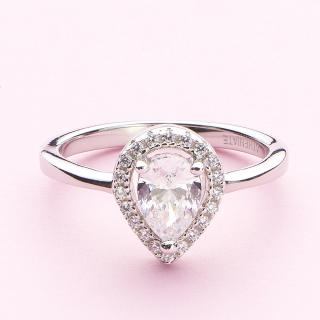Royal Fashion stříbrný prsten Křišťálová kapka ATH-R07-SILVER Velikost: 5 (EU: 49-50)