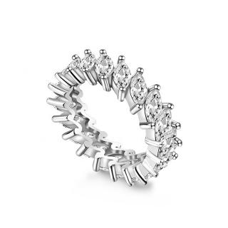 Royal Fashion stříbrný rhodiovaný prsten Třpytivé lístky HA-GR42-SILVER Velikost: 8 (EU: 57-58)