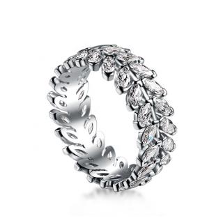 Royal Fashion stříbrný rhodiovaný prsten Třpytivé lístky HA-GR51-SILVER Velikost: 5 (EU: 49-50)