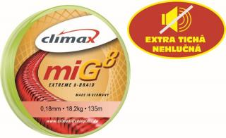 Climax šnůra 135m - miG 8 Braid Olive SB pr.: 0,08mm/6,5kg