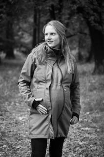 Těhotenská vsadka k softshellovému kabátu Barva: Antracitový melír