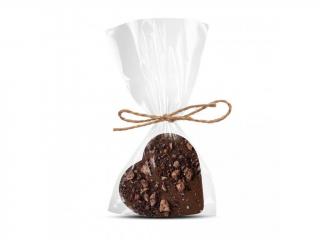 Čokoládové srdíčko s lískovými ořechy a lyofilizovanými ostružinami - z mléčné čokolády 14 g| Rybízák.cz
