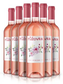 Sada 6 Růžovek - 12% alk. 6x víno z macerátu z květů růží a hroznů  | Rybízák.cz