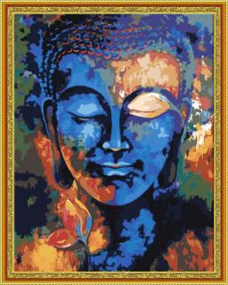 Diamantové malování - Buddha  Včetně předtištěného ozdobného rámu