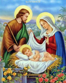 Diamantové malování - Ježíšek s rodiči