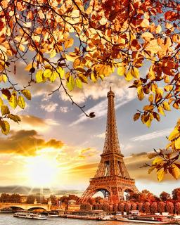 Diamantové malování - Podzimní Eiffelova věž