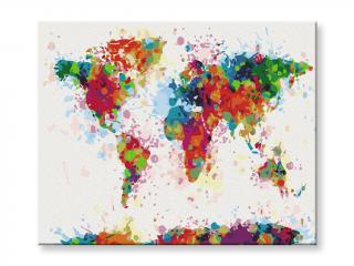 Malování podle čísel - Barevná mapa světa