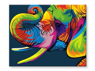 Malování podle čísel - Barevný slon