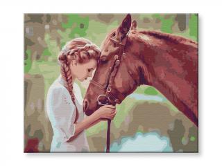 Malování podle čísel - Dívka s koněm