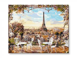Malování podle čísel - Kavárna s výhledem na Eiffelovu věž