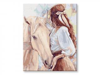 Malování podle čísel - Kůň s dívkou