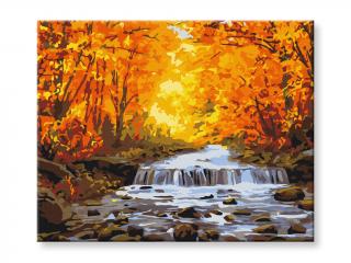 Malování podle čísel - Podzim s vodopádem