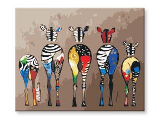 Malování podle čísel - Pruhované zebry