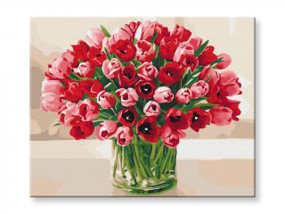 Malování podle čísel - Romantická kytice tulipánů