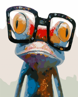 Malování podle čísel - Žabák s brýlemi