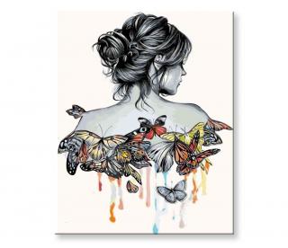 Malování podle čísel - Žena s motýli
