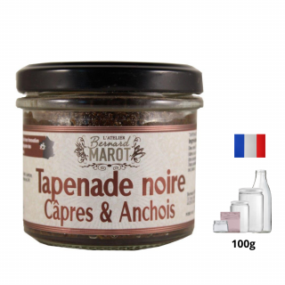 Černá tapenáda s ančovičky a kapary- 100g  Tapenade noire Câpres & Anchois