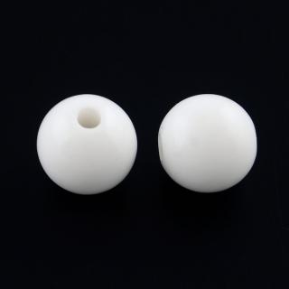 Akrylové korálky - bílé - ∅ 12 mm - 10 ks