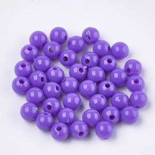 Akrylové korálky - fialové - ∅ 6 mm - 10 ks