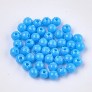 Akrylové korálky - modré - ∅ 6 mm - 10 ks