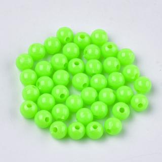 Akrylové korálky - světle zelené - ∅ 6 mm - 10 ks