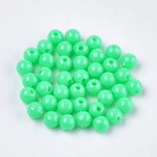 Akrylové korálky - zelené - ∅ 6 mm - 10 ks