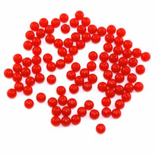 Akrylové neonové korálky - červené - ∅ 8 mm - 10 ks