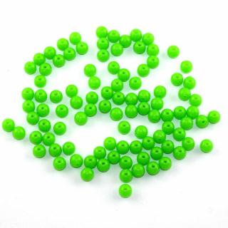 Akrylové neonové korálky - zelené - ∅ 8 mm - 10 ks