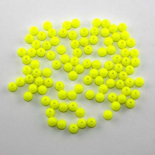 Akrylové neonové korálky - žluté - ∅ 8 mm - 10 ks