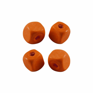 Dřevěné korálky - kostky - oranžové - 10 x 10 x 10 mm - 10 ks