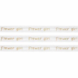 Lemovací pruženka - bílá -  flower girl  - 15 mm - 5 m