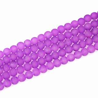 Matné korálky - fialové - ∅ 10 mm - 10 ks