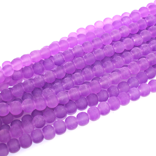 Matné korálky - fialové - ∅ 8 mm - 10 ks