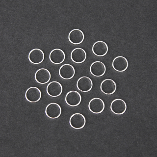 Mosazný spojovací mezidíl - stříbrný - kroužek - 10 x 10 x 1 mm - 1 ks