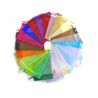 Organzový pytlíček - různá provedení - 7 x 9 cm - 1 ks Barva: Hnědá