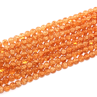 Praskané korálky - oranžové  - ∅ 8 mm - 10 ks