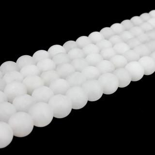 Přírodní bílý nefrit - matný - ∅ 8 mm - 1 ks