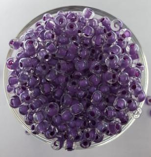 Rokajl Preciosa 6/0 - transparentní - fialový průtah - 38628 - 1 g