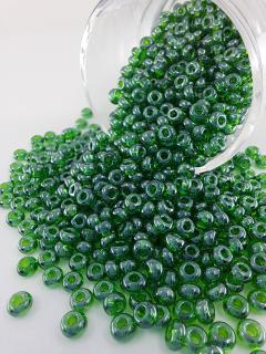 Rokajl Preciosa 7/0 - transparentní zelená - lesklá - 1 g