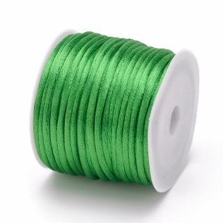 Saténová šňůra - ∅ 1 mm - 30 m - 1 ks Barva: Zelená