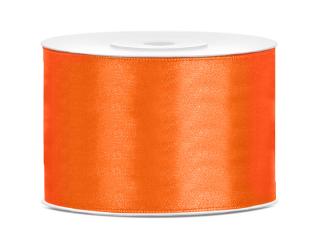 Saténová stuha - oranžová - šířka 50mm - návin 25m